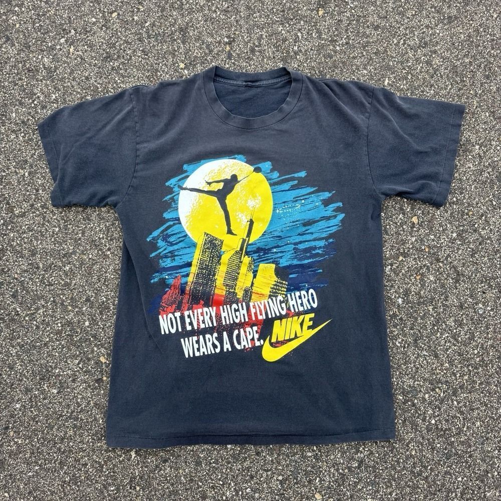 VTG Nike Michael Jordan Not Every High Flying Hero Wears A Cape T Shirt L USA